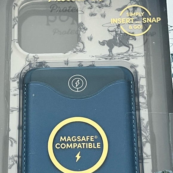 XO Poppy iPhone 12/13 Pro Max case and magnetic wallet MagSafe cowboys western - Picture 2 of 3